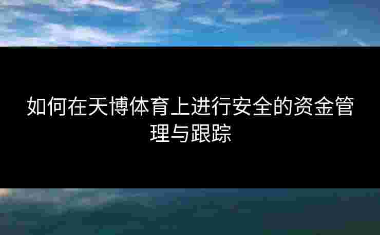 如何在天博体育上进行安全的资金管理与跟踪
