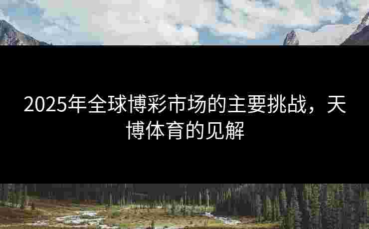 2025年全球博彩市场的主要挑战，天博体育的见解
